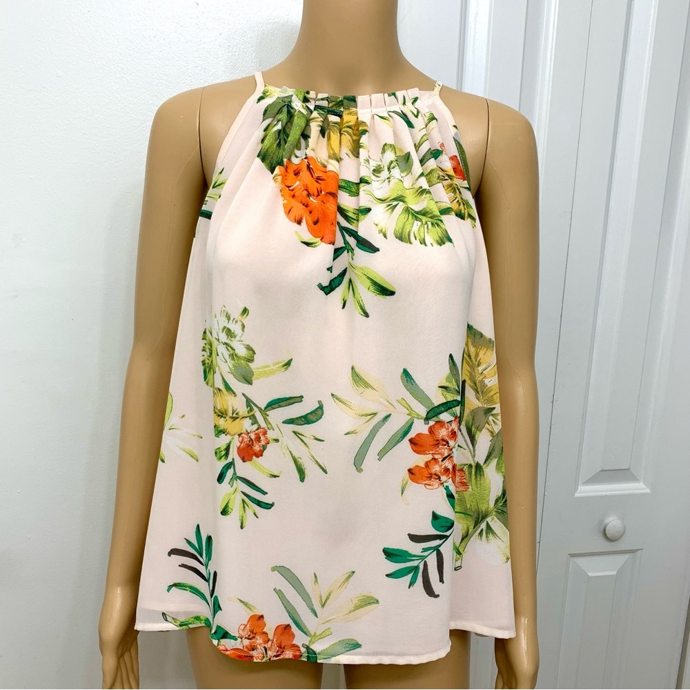 Soho Sleeveless Floral Blush Casual Relaxed Top Blouse Women’s size M
